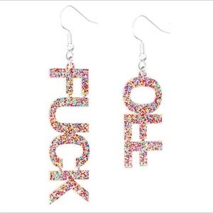 NEW "F*CK" "OFF" Earrings WILD BAD WORD STATEMENT EARRINGS! Sexy SAVAGE LANGUAGE